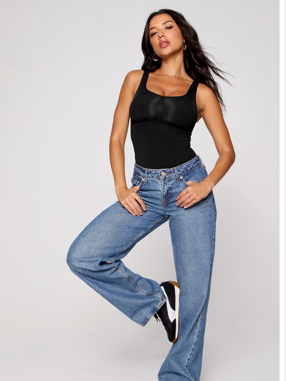 YITTY (Fabletics) || NWT Nearly Naked Shaping Thong Bodysuit (M/L) - Black